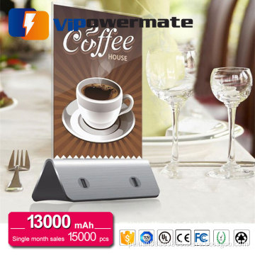 Factory wholesale restaurant table menu power bank 10000mah/13000mah for mobile phone